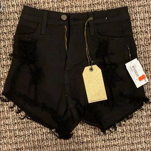 Black jean shorts